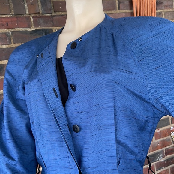 Vintage Tahari Blue Sleek Coat Dress - Picture 12 of 17